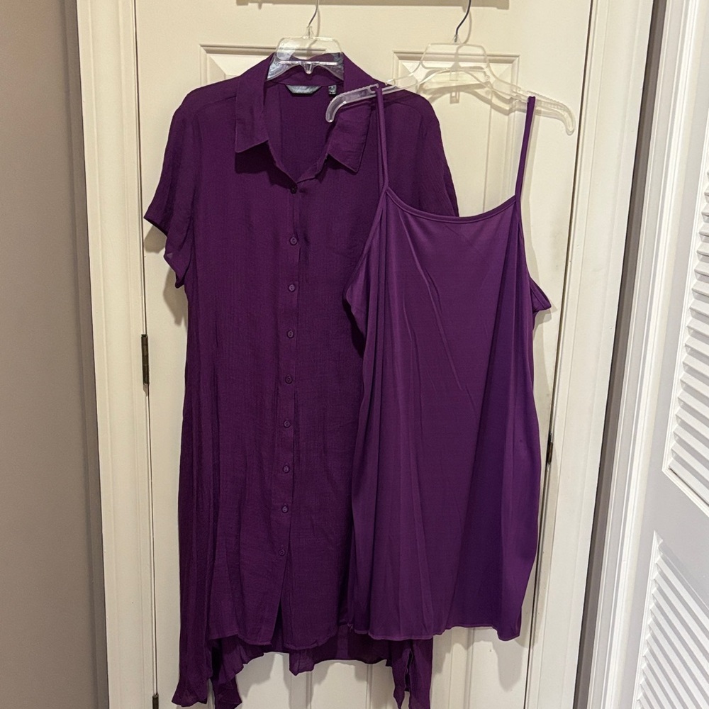 Mlle Gabrielle Deep Purple Midi Dress Set